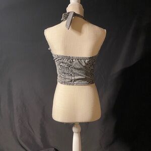Gray Snake Print Halter Top